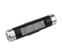 Dashboard Clock, Car Clock Digital, Truck Time Analog, Car Temperature Gauge with Blue Backlight Display and Practical Design for any Vehicle, 3,39 x 0,79 pulgadas