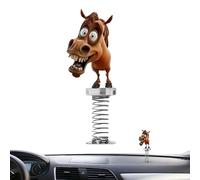 Dashboard Decorations | Spring Car Ornaments for Dashboard with Cartoon Animal Design | 2D Acrylic Charm Figurines with Non-Slip Base for Desk Girl Women Men Halloween