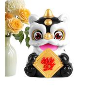 Dashboard Figurines - Chinese New Year Solar, Powered Lion Dance Desk Decorations Auto Dashboard Ornaments for Drivers Collectors Sedans Trucks Office Home Daily Commuting Road Trips Bookshelf