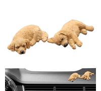 Dashboard Figurines-Wooden Man Figurine 6x2cm| Funny Work Desk, Sleeping Dog Shape Table Decoration Auto Dashboard Ornaments For Office Home Daily Commuting Road Trips Ridesharing Sedans Bookshelf