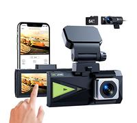 Dashcam - Cámara de salpicadero para coche, parte delantera trasera 4K + 2K, 5 GHz, WiFi y GPS, doble cámara de techo, con pantalla táctil de 3,16 pulgadas, visión nocturna, gran angular de 170°, WDR