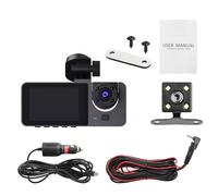 DashCam - Cámara frontal trasera e interior para coche, grabadora de vídeo para coche, grabadora de vídeo para coche, 1080P, cámara DVR, cámara de salpicadero frontal y trasera