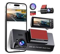 Dashcam, Dash CAM Coche con Filtro CPL, 4K+1080P WiFi Camara Vigilancia Coche con Tarjeta 64GB, 3.69 Pulgada Pantalla, 170°Angular, Sensor G, Monitor de Aparcamiento, Grabación en Bucle