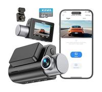 Dashcam Double 4K Avant et arrière, commande vocale, Carte 64 Go incluse, Wi-Fi 6, GPS intégré, écran IPS 5 cm, 2K HDR, moteur NightEagle, Mode Parking 24h.