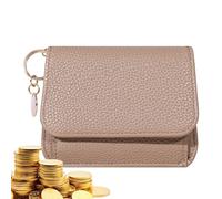 DASHIELL Cartera pequeña de piel sintética para mujer, hecha a mano, portátil, para tarjetas de crédito, billetes plegados, albaricoque, Refer to description, Unisex