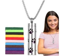 DASHIELL Collar difusor para mujer,Collar aromático - Collar de perfume de acero inoxidable,Joyería calmante de aromaterapia para mujer, colgante de joyería de aceite para el día de San Valentín