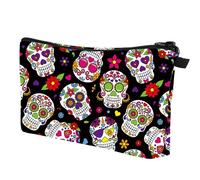 DASHIELL Estuche para lápices de calavera, estuche creativo para lápices, estuche gótico, estuche para lápices de Halloween, escuela, bolsa de almacenamiento grande para adolescentes y niños, Black,