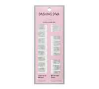 Dashing Diva Gloss Gloss Strips - Going Platinum | Pegatizas de uas de gel de larga duracin resistentes a chips libres UV | Contiene 32 envoltu