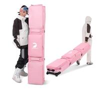DASHINGNOAH Bolsa de esquí Impermeable con Ruedas, Bolsa de Snowboard con Doble Rodillo para Viajes aéreos, Extensible de 155 cm a 167 cm, con 3 Compartimentos Exteriores Acolchados para