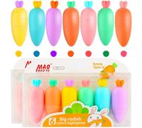 DASHUAIGE 16 mini subrayadores, lindos rotuladores con forma de zanahoria, 7 colores, rotuladores de texto, divertidos bolsas escolares, fiestas, regalos de Pascua para niños