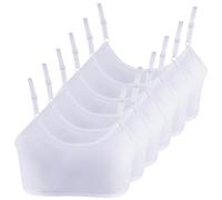 DASHUAIGE Paquete de 6 brasieres deportivos para niñas, brasier corto de entrenamiento de algodón con correa ajustable, ropa interior deportiva sin costuras, camiseta corta para niñas adolescentes de