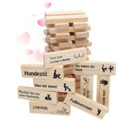 DASIAUTOEM - Juego de bloques de madera, para apilar en torre, amor y sexo, 48 bloques, con preguntas y desafíos de verdad, idioma español no garantizado, San Valentín