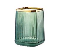 DASITON Organizador de Brochas de Maquillaje,Taza de Maquillaje con Diseño a Rayas para Baño,Soporte para Brochas de Maquillaje para Tocador,Soporte para Lápices de Escritorio(Verde)