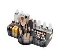 DASITON Organizador de maquillaje giratorio grande, soporte grande para brochas de maquillaje, organizador de cosméticos, organizador de maquillaje de baño para encimera de baño, tocador, tocador
