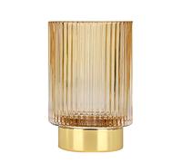 DASITON Organizador de Maquillaje,Organizador de Brochas de Maquillaje,Porta Brochas Maquillaje de Cristal,Organizador de Cosméticos,Almacenamiento de Cosméticos para Tocador,Baño,Dormitorio(Ambar L)