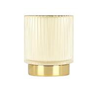 DASITON Organizador de Maquillaje,Organizador de Brochas de Maquillaje,Porta Brochas Maquillaje de Cristal,Organizador de Cosméticos,Almacenamiento de Cosméticos para Tocador,Baño,Dormitorio(Crema S)