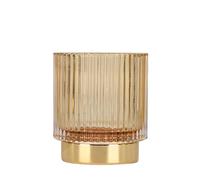 DASITON Organizador de Maquillaje,Organizador de Brochas de Maquillaje,Porta Brochas Maquillaje de Cristal,Organizador de Cosméticos,Almacenamiento de Cosméticos para Tocador,Baño,Dormitorio(Ambar S)