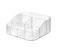 DASITON Organizador de Maquillaje,Organizador de Cosméticos,Organizador de Brochas de Maquillaje,con 8 Compartimentos para Guardar Cosméticos,Pinceles de Maquillaje,Barras de Labios(Transparente XL)