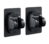 DASITON Soporte de Ducha,Soporte de Ducha Ajustable 90°,Soporte de Ducha de Pasta Fuerte,Sin Taladrar,Soporte de Ducha Universal,Soporte de Pared,Resistente al Agua,Resistente a la Humedad(Negro2P)