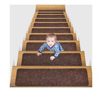 DASJKDI 10 Alfombrillas for escaleras, sin Pegamento, Autoadhesivas, Antideslizantes, con Diferentes Patrones y absorción de Agua. para escaleras Interiores