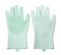 DASJKDI 2Pcs Dishwashing Gloves For Household Chores Kitchen Silicone Rubber Faux Leather Washing Clothes para lavar platos y tareas de limpieza(Green)