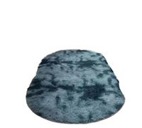 DASJKDI Alfombra Ovalada con Tinte Anudado for habitación de niña, tapete Suave for el Suelo, decoración Ventana Bahía, alfombras mullidas y Grandes for cabecera niño, 1 ud(Dark Blue,80x160cm)