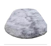 DASJKDI Alfombra Ovalada con Tinte Anudado for habitación de niña, tapete Suave for el Suelo, decoración Ventana Bahía, alfombras mullidas y Grandes for cabecera niño, 1 ud(Gray,80x160cm)