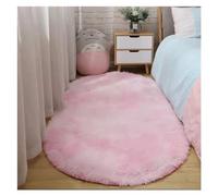 DASJKDI Alfombra Ovalada con Tinte Anudado for habitación de niña, tapete Suave for el Suelo, decoración Ventana Bahía, alfombras mullidas y Grandes for cabecera niño, 1 ud(Pink,40x60cm)