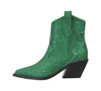 DASJKDI Botines de mujer con tacones gruesos, cómodos, a la moda, for fiestas, tallas grandes, estilo vaquera occidental para Fiesta y(Color5,9.5)