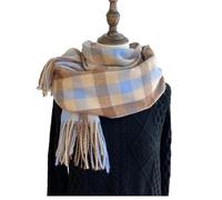 DASJKDI Bufanda Mujer Bufanda de cuadros invierno for mujer, chal cálido a, imitación cachemira, calentador cuello, abrigo grueso for estudiantes, for clima frío(Light Blue)
