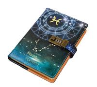 DASJKDI Diario Diario con contraseña A5 de doce constelaciones, cuaderno cerradura, grueso, creativo, for cumpleaños, papelería for estudiantes, oficina(Color 12)