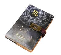 DASJKDI Diario Diario con contraseña A5 de doce constelaciones, cuaderno cerradura, grueso, creativo, for cumpleaños, papelería for estudiantes, oficina(Color 08)