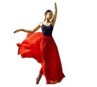 DASJKDI Falda larga for mujer, vestido de danza del vientre, gasa, for ballet, con gran movimiento, falda 720 grados, disfraz baile(Red 540 Degree,90cm)