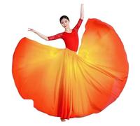 DASJKDI Falda Larga Y Fluida Con Gradiente For Danza Del Vientre For Mujer, De Sol 720 Grados, Disfraz Clásica For Espectáculos(Color 9,85cm)