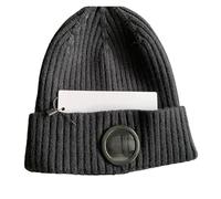 DASJKDI Gorro informal de invierno for exteriores for hombre, gorro punto acanalado algodón con una sola lente for adultos, gorros unisex cálidos Ideal Practicar Ciclismo Senderismo(Black)