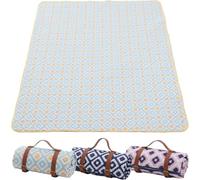 DASJKDI Manta de Picnic Grande con Correa Transporte, Impermeable, Resistente a la Arena, for Playa, un Solo cojín, portátil, for Parque, Viajes, Senderismo para Acampar, Parque, jardín(Sky Blue)