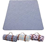 DASJKDI Manta de Picnic Grande con Correa Transporte, Impermeable, Resistente a la Arena, for Playa, un Solo cojín, portátil, for Parque, Viajes, Senderismo para Acampar, Parque, jardín(Blue)