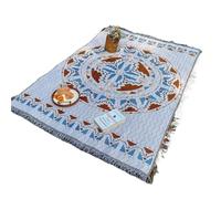 DASJKDI Manta for Acampar al Aire Libre de Temporada, tapete de Picnic de Lino Bohemio, Mantel Decorativo y cojín for sofá colchón para Camping(Color2,180x180cm)