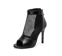 DASJKDI Salsa Sexy Latina Fiesta Bar Baile Espectáculo Sandalias Damas Tacón Alto Actuaciones de Salón para Mujer Salsa Tango Moderna Bachata(Black heel 10cm,32)