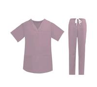 DASJKDI Uniforme médico for hombre y mujer, Tops de manga corta, pantalones, conjunto Hospital, tienda mascotas, ropa trabajo for cirugía(PINK SUIT,M)