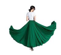 DASJKDI Vestido de danza clásica 720 grados con gran movimiento, falda gasa, vestido Xinjiang rojo brillante, cuadrado largo(Dark Green,95cm)