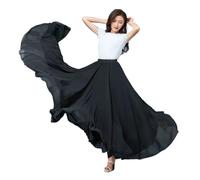 DASJKDI Vestido de danza clásica 720 grados con gran movimiento, falda gasa, vestido Xinjiang rojo brillante, cuadrado largo(Black,90cm)