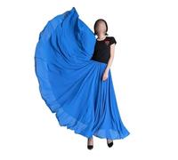 DASJKDI Vestido de danza clásica 720 grados con gran movimiento, falda gasa, vestido Xinjiang rojo brillante, cuadrado largo(Sky blue,85cm)