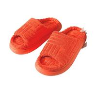 DASJKDI Zapatillas Casa Mujer Pantuflas de Toalla con Suela Gruesa y Punta Abierta for Mujer, Informales, Color Liso, Plataforma algodón Felpa una Palabra, Talla Grande, for el hogar(Orange,40-41)