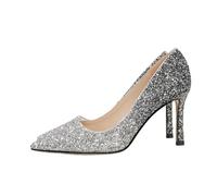 DASJKDI Zapatos de novia primavera con tacón alto puntiagudo for mujer, fino, cambio gradual, zapatos cristal, dama honor for boda para Fiestas, Bodas(Black (6CM),40)