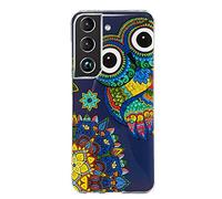 DasKAn Compatible con Samsung Galaxy S21 FE 5G Luminoso Silicona Carcasa, Resplandor en el Negro Fluorescente Patrón Colorido Antigolpes Ultra Delgado Suave Gel TPU Funda de Protección, Búho Azteca
