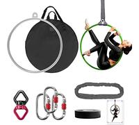 DASKING Aro de Antena 85/90 cm, Juego de Anillos Probados 500 Libras, Equipamiento Aéreo de Circo, Aro de Yoga con Accesorios y Bolsa de Almacenamiento