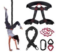 DASKING Set actualizado de Fitness aéreo con Bungee, arnés Ajustable y Cuerda elástica para Entrenar en casa, Yoga antigravedad, Eslinga voladora y Kit de Baile