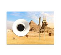 DASNK 4 Manteles Individuales de Mesa Lavable Antimanchas Antideslizante Resistente Al Calor PVC Vinilo Salvamanteles,Las pirámides de Giza y la Gran Esfinge, Egipto,30x45cm