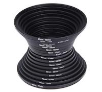 DASNTERED Step Up/Down Lens Filter Ring Adapter Set 37-82 mm, 18 Piezas de Filtro de Objetivo de cámara Metal Stepping Rings Kit Filter Filter Adapter Set Step Up Down Accesorios para Cano-n